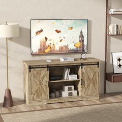 Farmhouse Entertainment Center with Adjustable Shelves for TVs up to 65 Inc