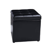 16 Inch Ottoman Pouffe with Hinge Top for Storage