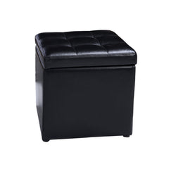16 Inch Ottoman Pouffe with Hinge Top for Storage