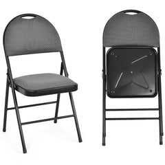 2/4 Pieces Padded Folding Office Chairs with Backrest