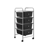 4-Drawer Cart Storage Bin Organizer Rolling with Plastic Drawers