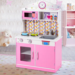 Kid's Wooden Pretend Cooking Play Kitchen Set