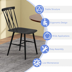 Set of 2 Modern Dining Chairs with Backrest