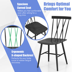 Set of 2 Modern Dining Chairs with Backrest