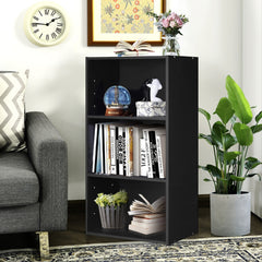 3 Open Shelf Bookcase Modern Storage Display Cabinet