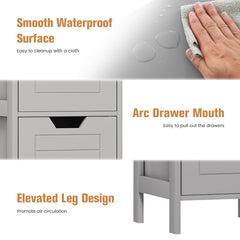 Multifunction Bathroom Wooden Floor Cabinet Organizer with Storage Rack