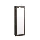 Lockable Wall Mounted Mirror Jewelry Armoire with 5 LEDs and 6 Drawers