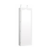 Door Hanging Mirror Jewelry Armoire with Full Length Mirror and 6 Drawers