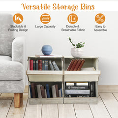 Set of 4 Stackable Storage Bins Cubes with Lid