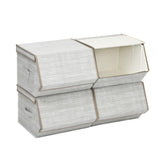 Set of 4 Stackable Storage Bins Cubes with Lid