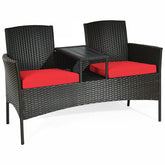 Patented Modern Patio Set with Built-in Coffee Table and Cushions
