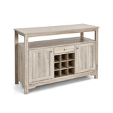 Server Buffet Sideboard With Wine Rack and Open Shelf