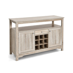 Server Buffet Sideboard With Wine Rack and Open Shelf