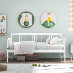 Modern Twin Size Daybed Frame with Wooden Slats Support