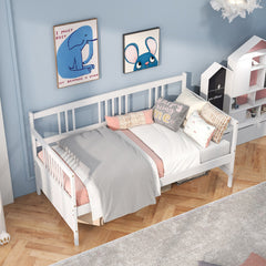 Modern Twin Size Daybed Frame with Wooden Slats Support