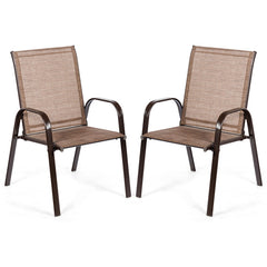 2 Pieces Patio Outdoor Dining Chair with Armrest