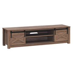 Wooden TV Stand with Sliding Barn Door for TVs up to 65 Inch