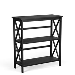 3-Tier Wooden Multi-Functional X-Design Etagere Storage Bookshelf