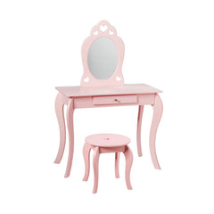 Kids Princess Makeup Dressing Play Table Set with Mirror
