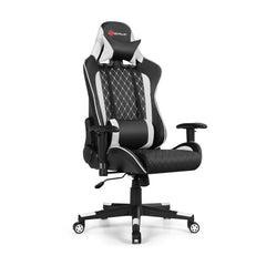 Massage Gaming Chair with Lumbar Support and Headrest