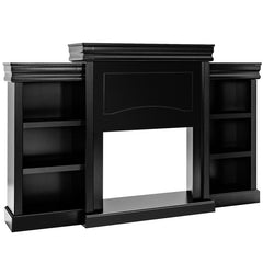 70 Inch Modern Fireplace Media Entertainment Center with Bookcase