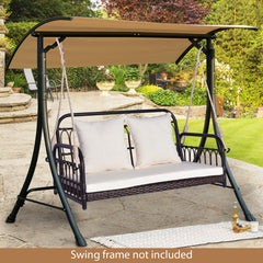 880LBS Wicker Hanging Porch Swing with Cushions