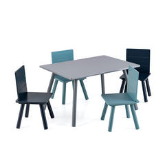 5 Pieces Kids Wooden Activity Play Furniture Set with Building Blocks