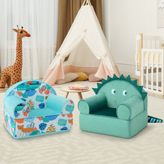 Kids Armchair with Plush Velvet Cover and Soft Sponge Filling