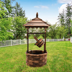 Patio Wooden Water Fountain with Electric Pump