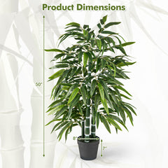 2 Pack Fake Bamboo Leave Tree with 3 PE Bamboo Trunk