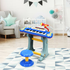 37 Key Electronic Keyboard Kids Toy Piano Included Microphone and Stool