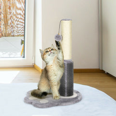 20.5 Inch Tall Cat Scratching Post Claw Scratcher with Sisal Rope and Plush Ball