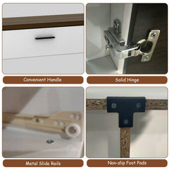 48 Inch Console Table with Drawer and Cabinet