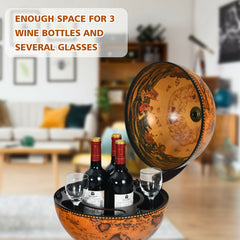 19 Inch 16th Century Nautical Map Tabletop Globe Wine Cabinet