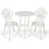 Outdoor Cast Aluminum Patio Furniture Set with Rose Design