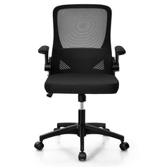Swivel Mesh Office Chair with Foldable Backrest and Flip-Up Arms