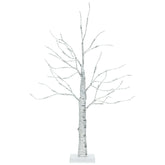 2 Feet Pre-lit White Twig Birch Tree Battery Powered for Christmas Holiday