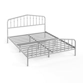 Queen Size Metal Platform Bed Frame with Vintage Headboard and Footboard