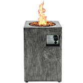 16 Feet Square Outdoor Propane Fire Pit with Lava Rocks Waterproof Cover 30,000 BTU