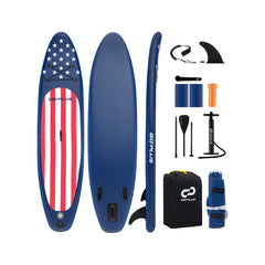Inflatable Paddle Board with Removable Fin and Backpack