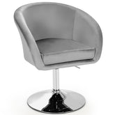 360-Degree Swivel Accent Chair with Round-Back and Chrome Frame for Makeup