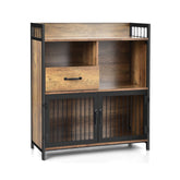 Buffet Cabinet with Drawer and Wood Storage Shelf for Kitchen