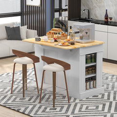 Kitchen Island with Storage and 3-Level Adjustable Shelves