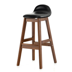 27.5 Inch Set of 2 Upholstered PU Leather Barstools with Back Cushion