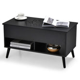 31.5 Inch Lift-Top Coffee Table with Hidden Storage and 2 Open Shelves