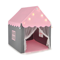 Kids Playhouse Tent with Star Lights and Mat