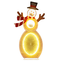 2.6 Feet Lighted Snowman with LED Lights and Metal Stand