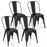 Metal Dining Chairs Set of 4 with Removable Backrest for Dining Room Restaurant Living Room