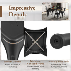 Metal Dining Chairs Set of 4 with Removable Backrest for Dining Room Restaurant Living Room