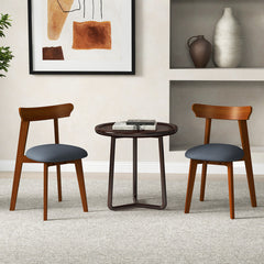 Mid-Century Modern Kitchen Chairs with Rubber Wood Frame and Padded Seat